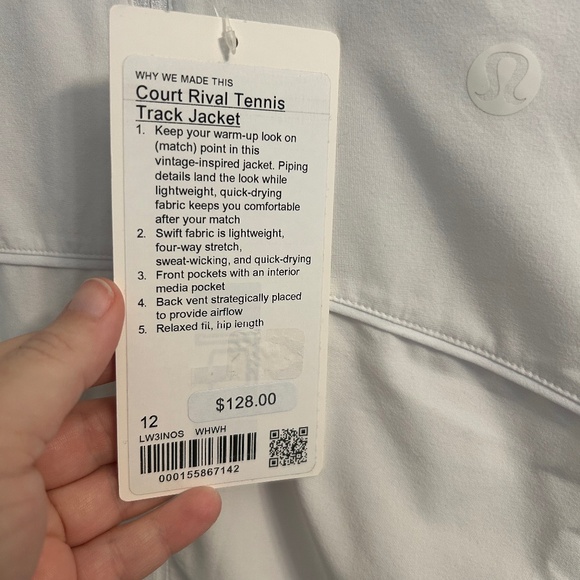 Lululemon Court Rival Tennis Track Jacket Size 12 - Picture 5 of 5